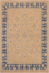 handmade Traditional Kafkaz Taupe Blue Hand Knotted RECTANGLE 100% WOOL area rug 9 x 12